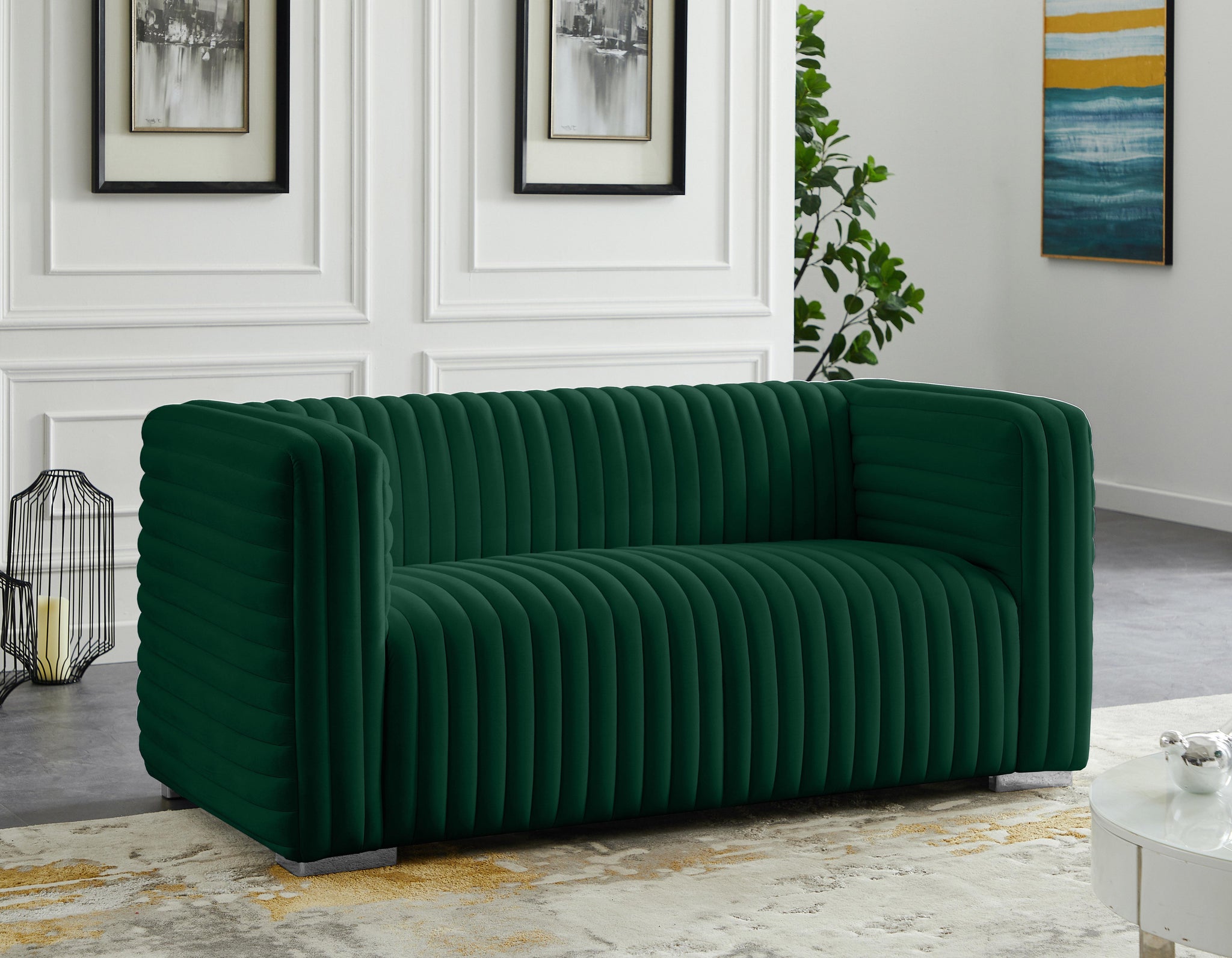 Ravish Green Velvet Loveseat - Furnish 4 Less 98 (NY)*