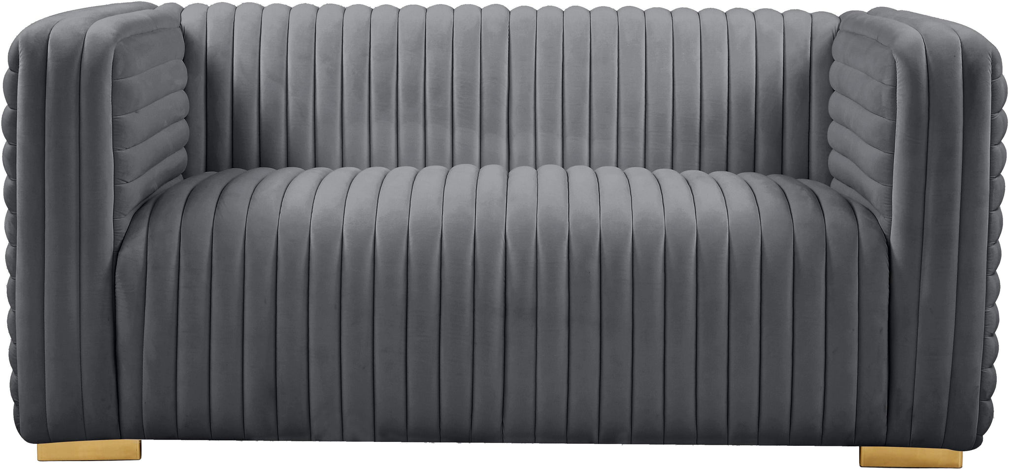 Ravish Grey Velvet Loveseat - Furnish 4 Less 98 (NY)*