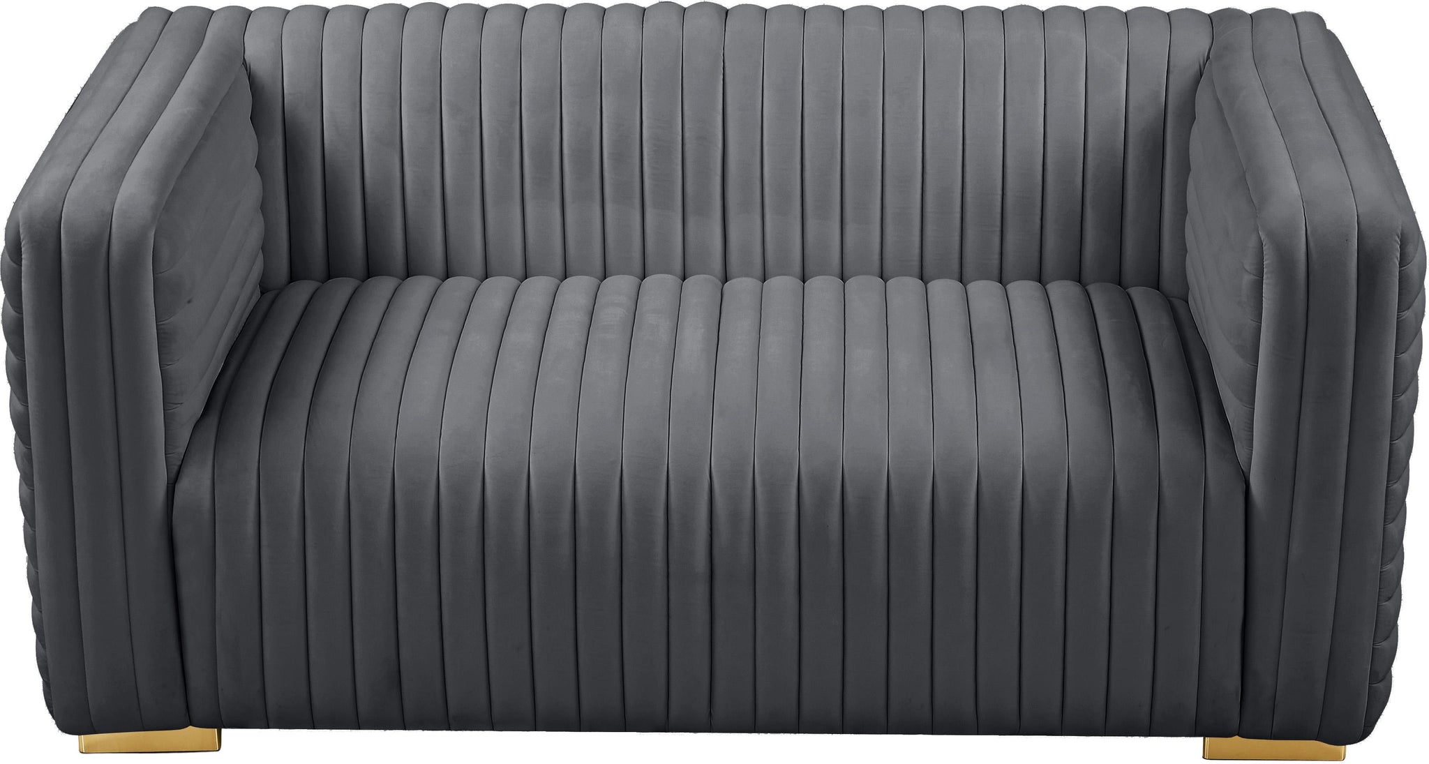 Ravish Grey Velvet Loveseat - Furnish 4 Less 98 (NY)*