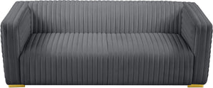 Ravish Grey Velvet Sofa - Furnish 4 Less 98 (NY)*