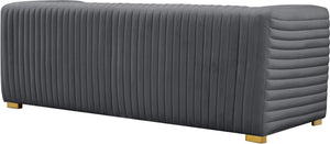 Ravish Grey Velvet Sofa - Furnish 4 Less 98 (NY)*