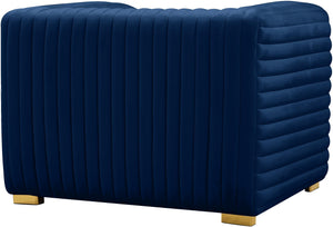 Ravish Navy Velvet Chair - Furnish 4 Less 98 (NY)*