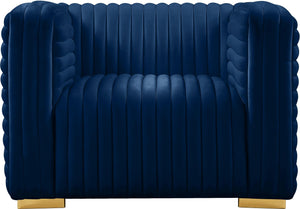 Ravish Navy Velvet Chair - Furnish 4 Less 98 (NY)*