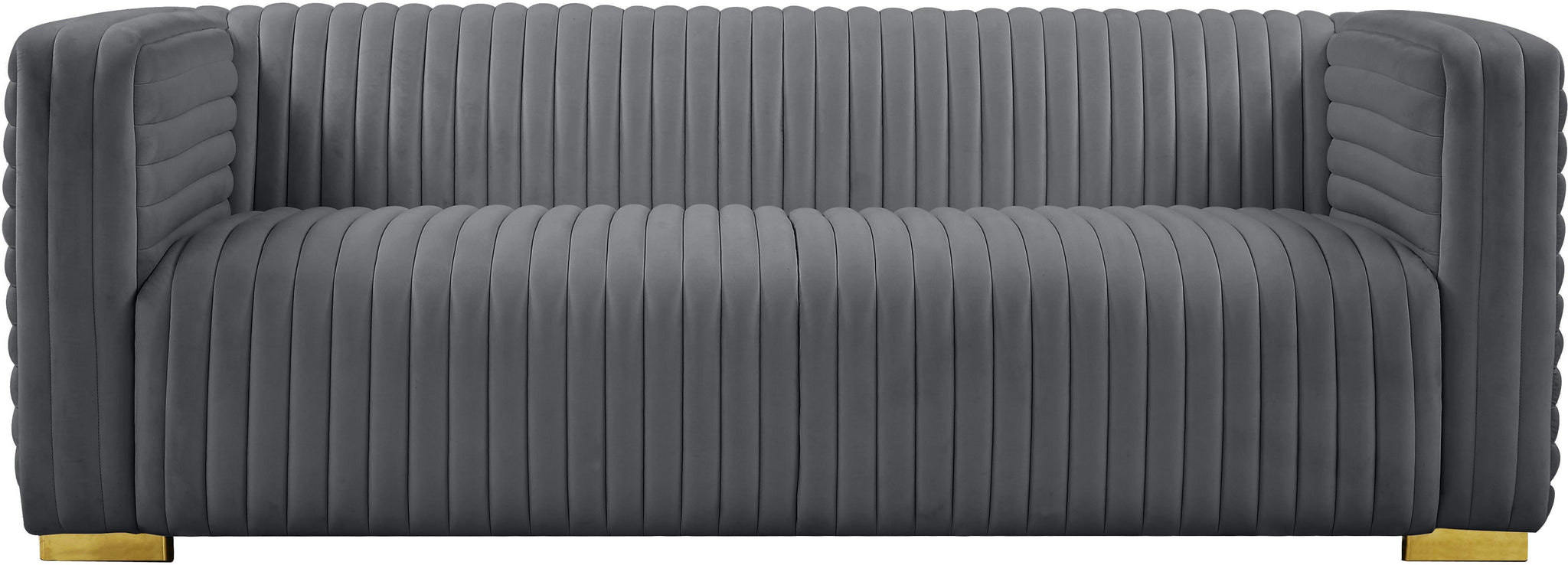 Ravish Grey Velvet Sofa - Furnish 4 Less 98 (NY)*