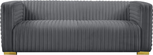 Ravish Grey Velvet Sofa - Furnish 4 Less 98 (NY)*