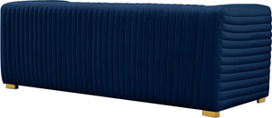 Ravish Navy Velvet Sofa - Furnish 4 Less 98 (NY)*