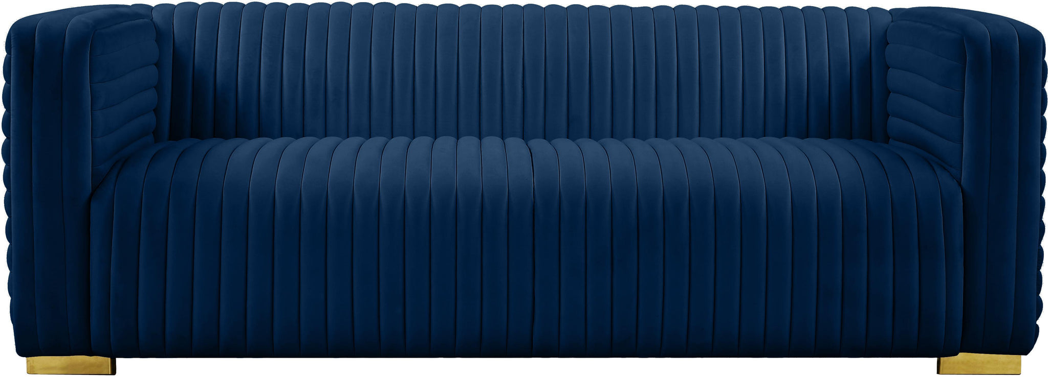 Ravish Navy Velvet Sofa - Furnish 4 Less 98 (NY)*