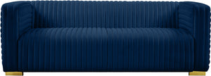 Ravish Navy Velvet Sofa - Furnish 4 Less 98 (NY)*