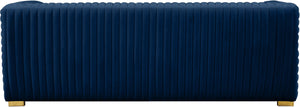 Ravish Navy Velvet Sofa - Furnish 4 Less 98 (NY)*