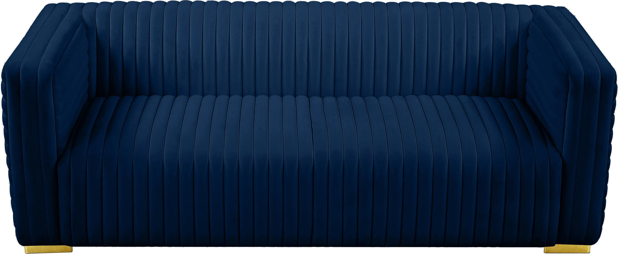 Ravish Navy Velvet Sofa - Furnish 4 Less 98 (NY)*