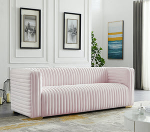 Ravish Pink Velvet Sofa - Furnish 4 Less 98 (NY)*