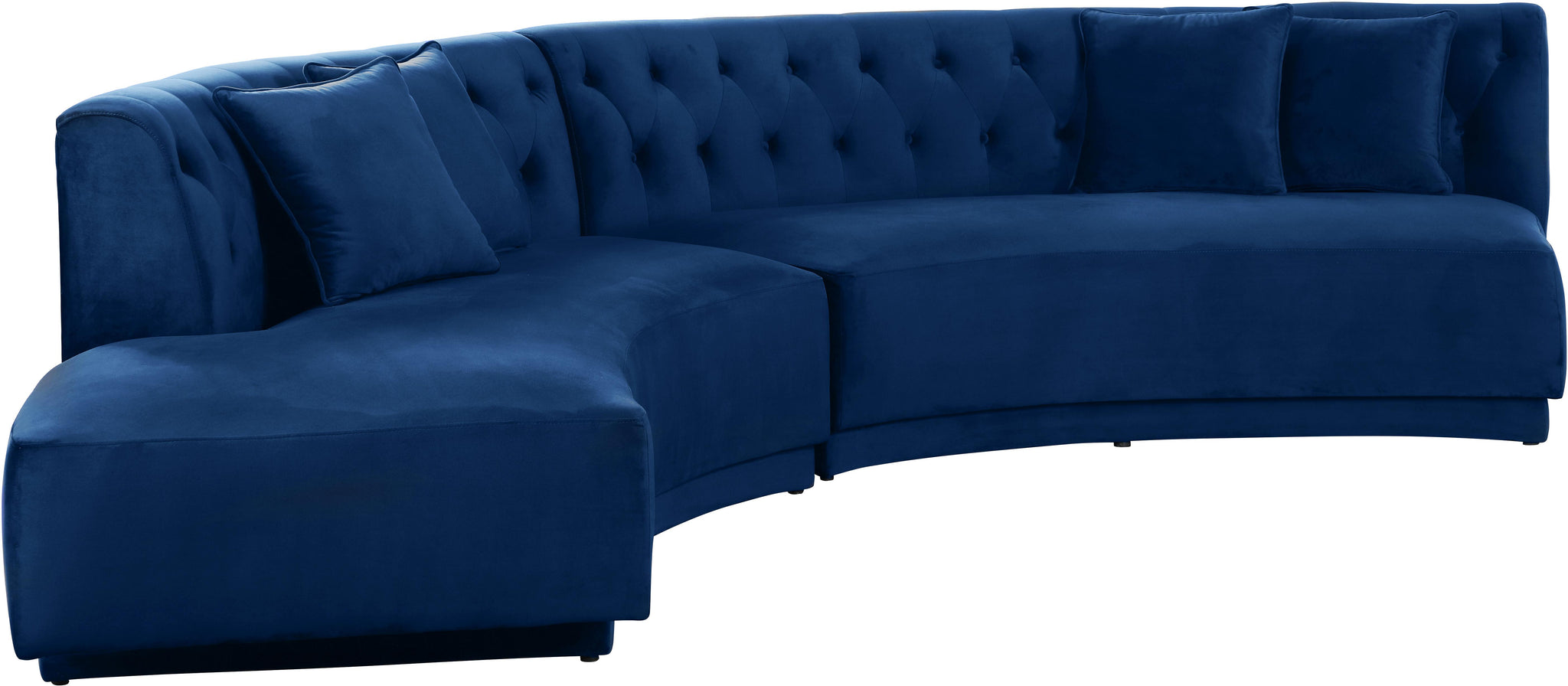 Kenzi Navy Velvet 2pc. Sectional - Furnish 4 Less 98 (NY)*