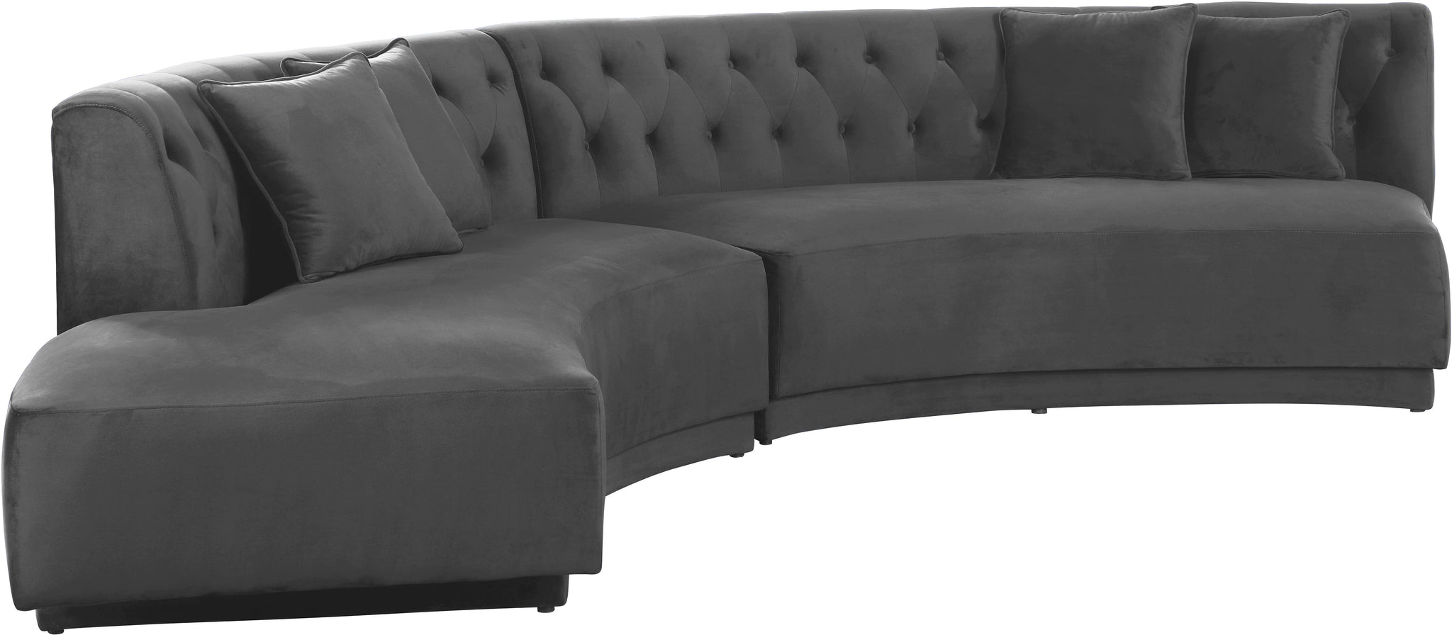 Kenzi Grey Velvet 2pc. Sectional - Furnish 4 Less 98 (NY)*