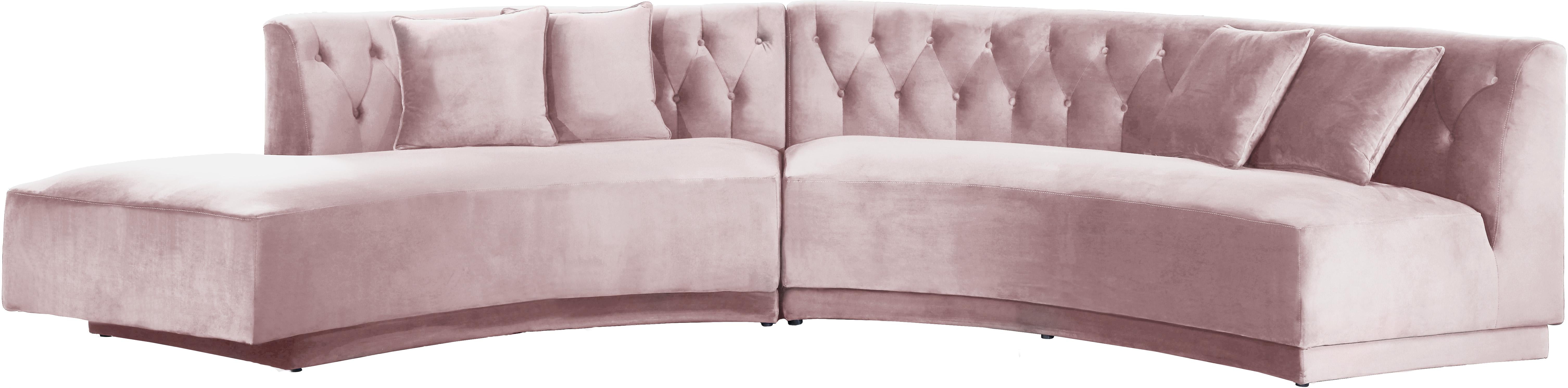 Kenzi Pink Velvet 2pc. Sectional