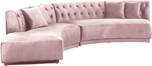 Kenzi Pink Velvet 2pc. Sectional - Furnish 4 Less 98 (NY)*