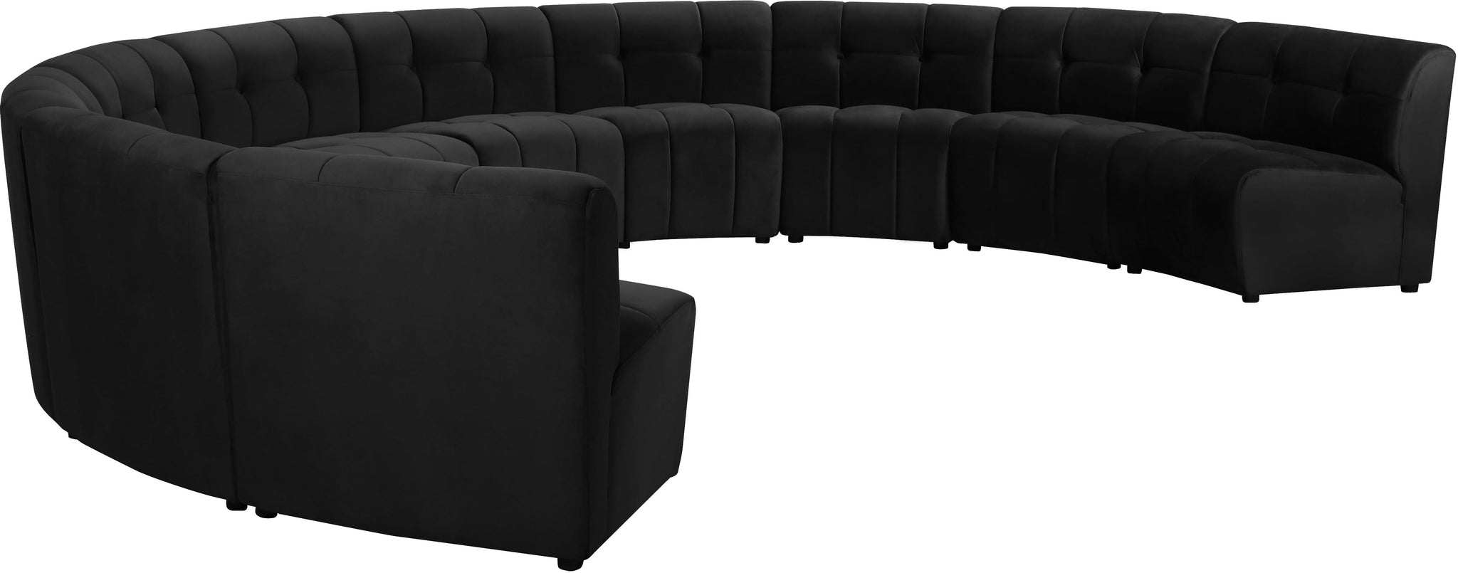 Limitless Black Velvet 10pc. Modular Sectional - Furnish 4 Less 98 (NY)*