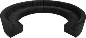 Limitless Black Velvet 12pc. Modular Sectional - Furnish 4 Less 98 (NY)*