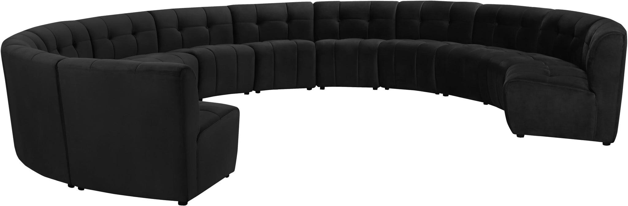 Limitless Black Velvet 12pc. Modular Sectional - Furnish 4 Less 98 (NY)*