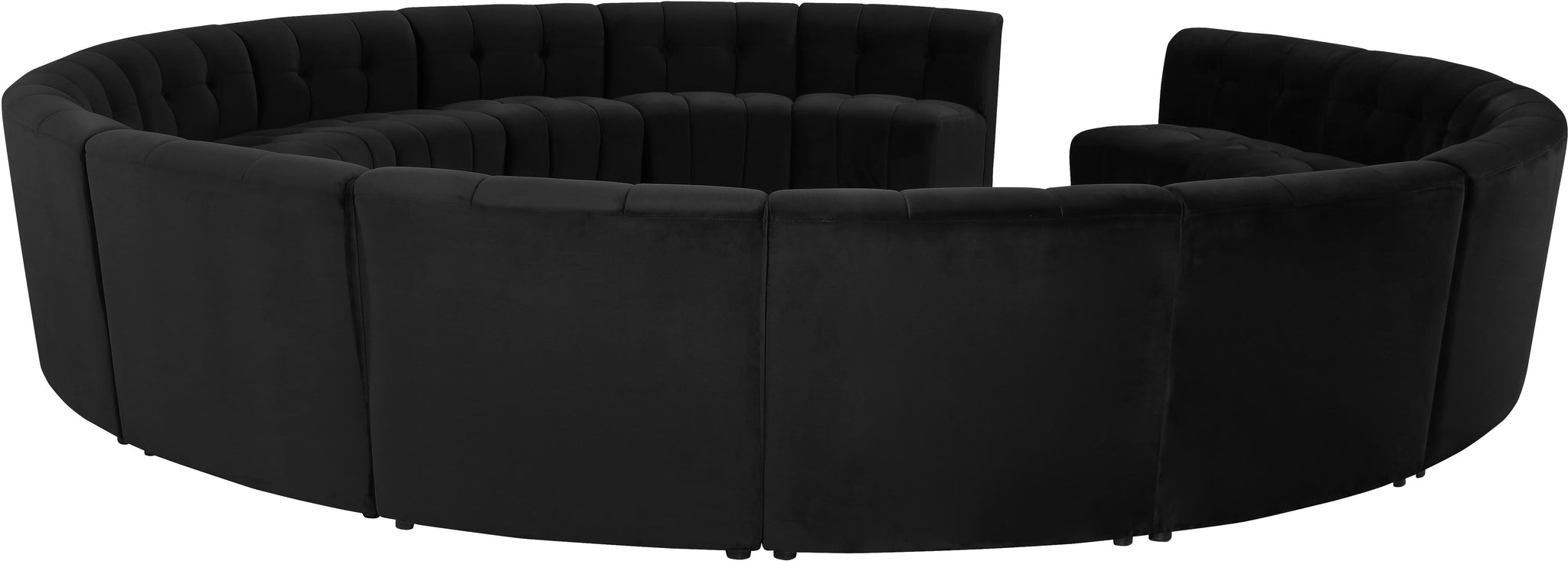 Limitless Black Velvet 15pc. Modular Sectional - Furnish 4 Less 98 (NY)*