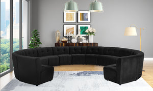 Limitless Black Velvet 13pc. Modular Sectional - Furnish 4 Less 98 (NY)*