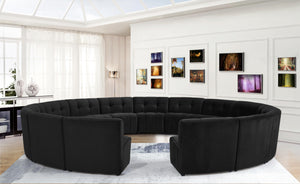 Limitless Black Velvet 15pc. Modular Sectional - Furnish 4 Less 98 (NY)*