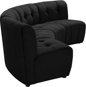 Limitless Black Velvet 4pc. Modular Sectional - Furnish 4 Less 98 (NY)*