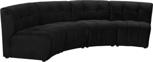 Limitless Black Velvet 4pc. Modular Sectional - Furnish 4 Less 98 (NY)*