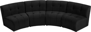 Limitless Black Velvet 4pc. Modular Sectional - Furnish 4 Less 98 (NY)*