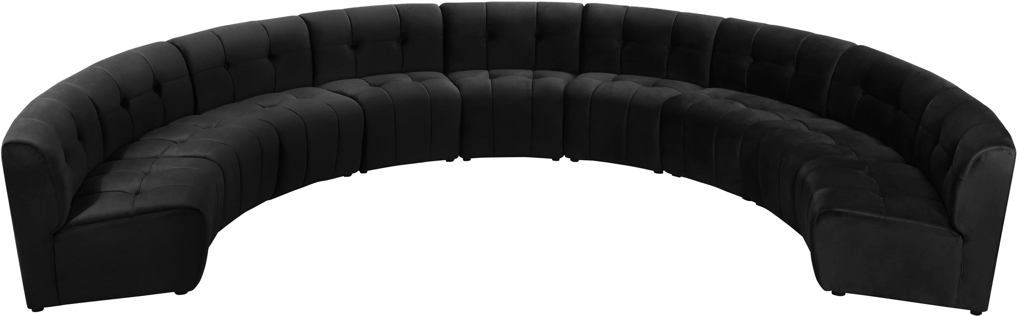 Limitless Black Velvet 9pc. Modular Sectional - Furnish 4 Less 98 (NY)*