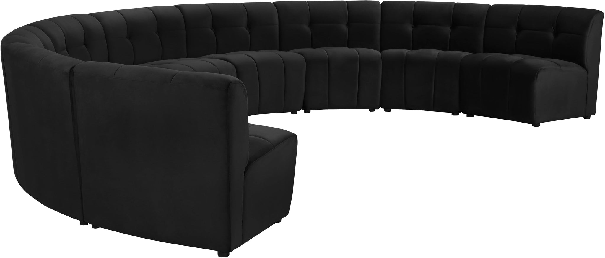 Limitless Black Velvet 9pc. Modular Sectional - Furnish 4 Less 98 (NY)*