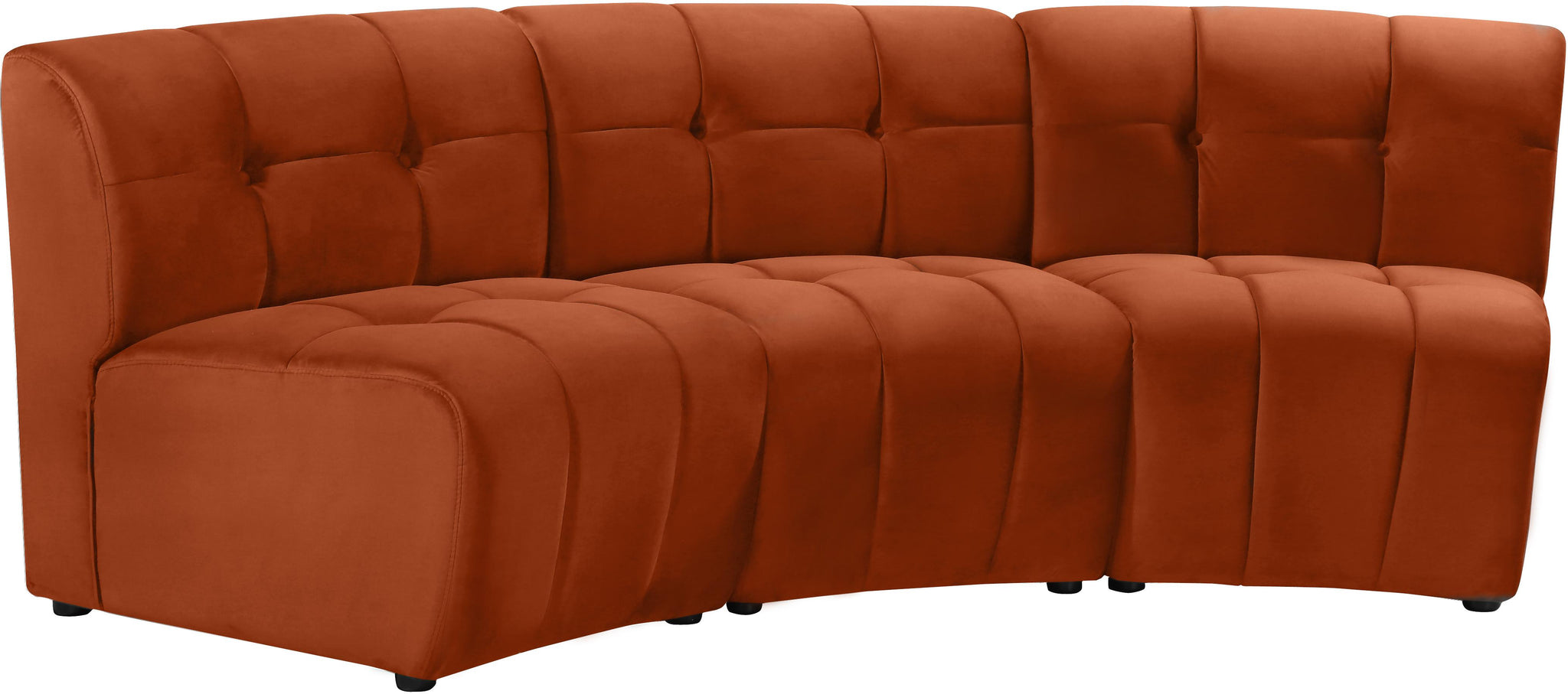 Limitless Cognac Velvet 3pc. Modular Sectional - Furnish 4 Less 98 (NY)*