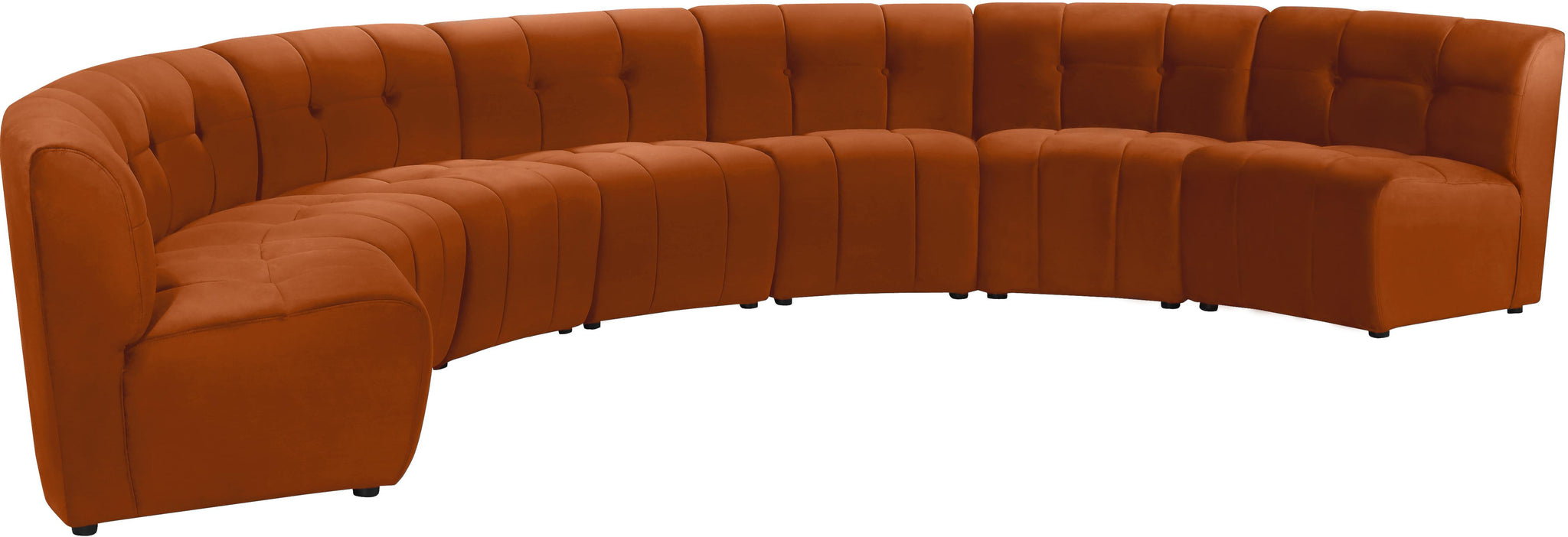 Limitless Cognac Velvet 7pc. Modular Sectional - Furnish 4 Less 98 (NY)*