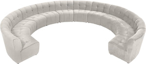 Limitless Cream Velvet 12pc. Modular Sectional - Furnish 4 Less 98 (NY)*