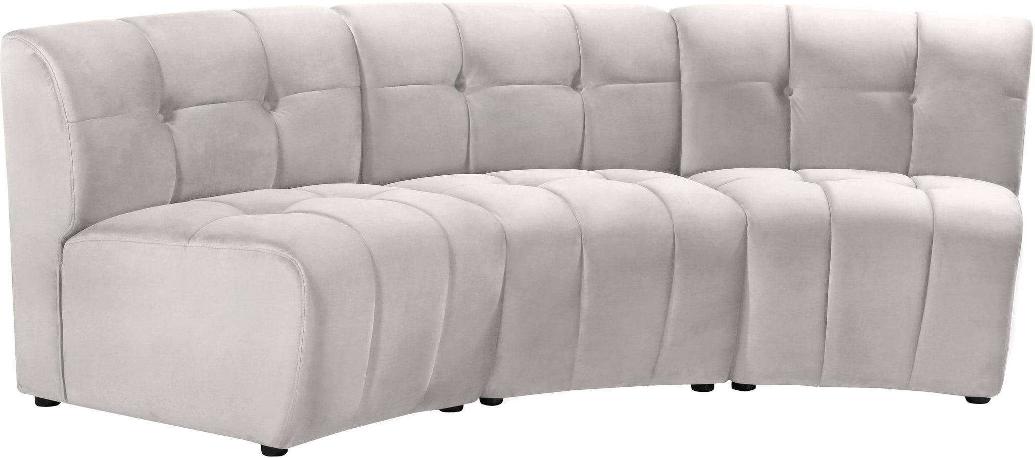 Limitless Cream Velvet 3pc. Modular Sectional - Furnish 4 Less 98 (NY)*