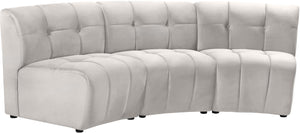 Limitless Cream Velvet 3pc. Modular Sectional - Furnish 4 Less 98 (NY)*