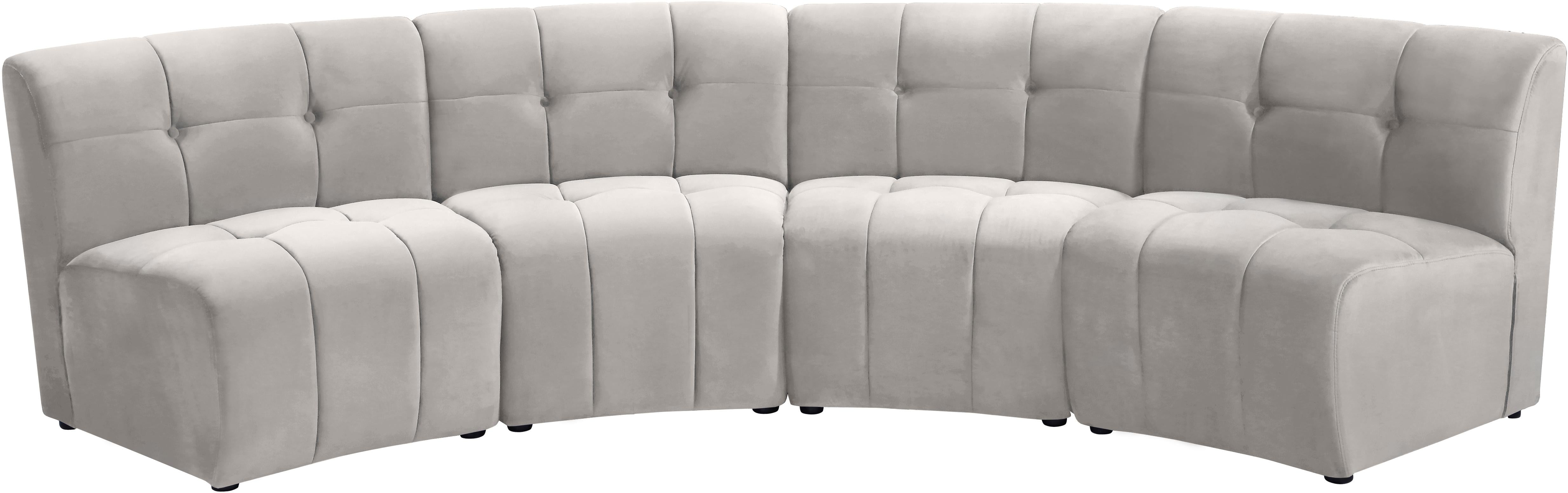 Limitless Cream Velvet 4pc. Modular Sectional
