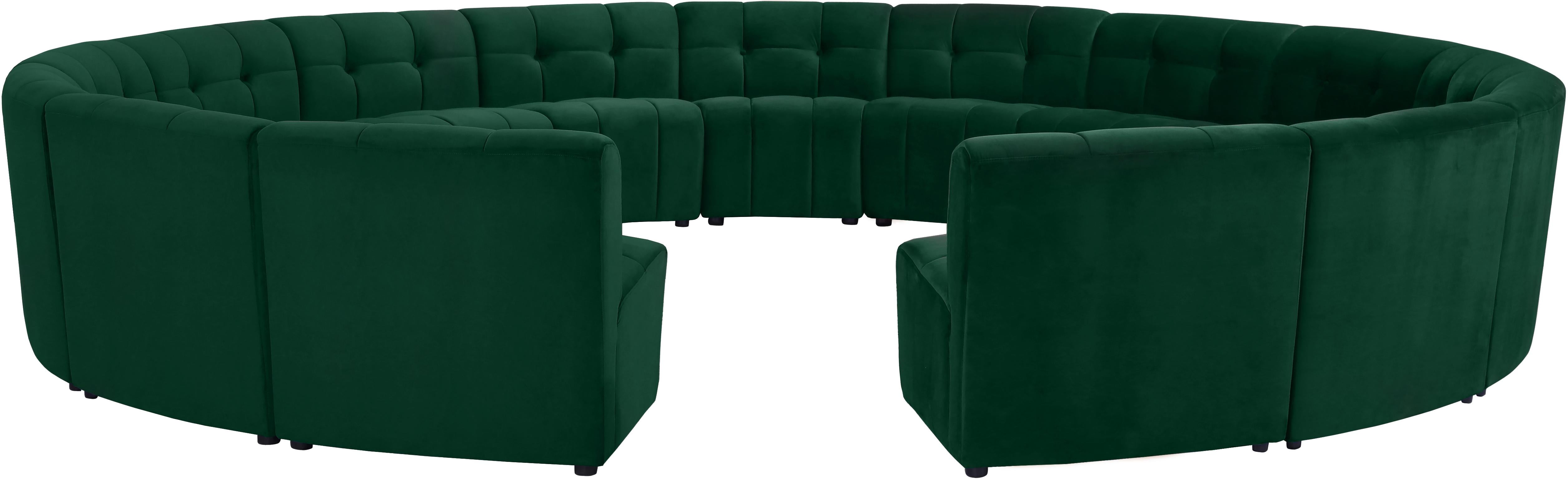 Limitless Green Velvet 15pc. Modular Sectional