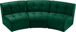 Limitless Green Velvet 3pc. Modular Sectional - Furnish 4 Less 98 (NY)*