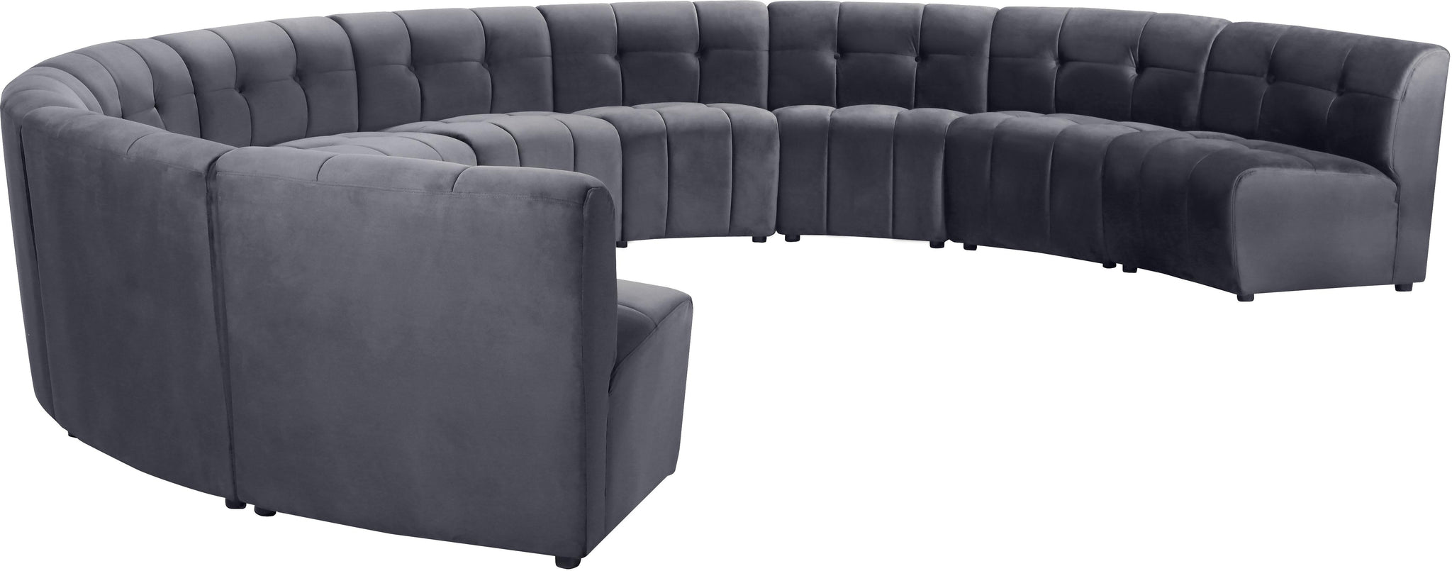 Limitless Grey Velvet 10pc. Modular Sectional - Furnish 4 Less 98 (NY)*