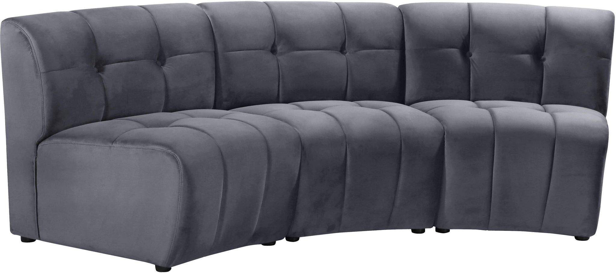 Limitless Grey Velvet 3pc. Modular Sectional - Furnish 4 Less 98 (NY)*