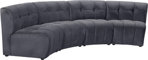 Limitless Grey Velvet 4pc. Modular Sectional - Furnish 4 Less 98 (NY)*