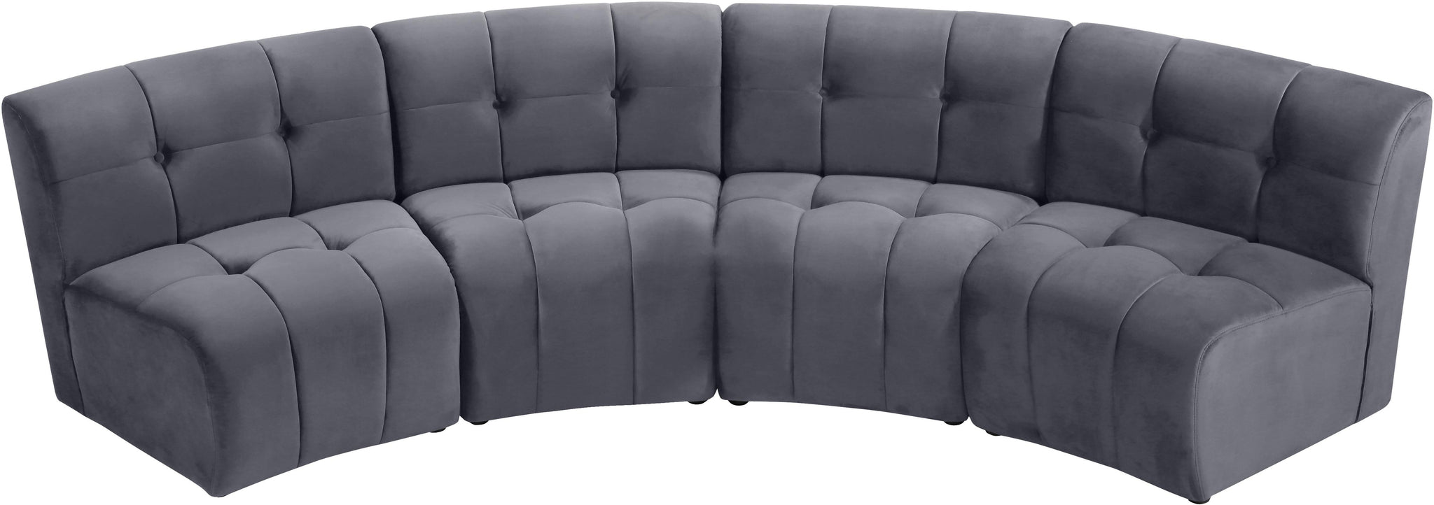 Limitless Grey Velvet 4pc. Modular Sectional - Furnish 4 Less 98 (NY)*