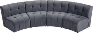 Limitless Grey Velvet 4pc. Modular Sectional - Furnish 4 Less 98 (NY)*