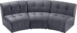 Limitless Grey Velvet 3pc. Modular Sectional - Furnish 4 Less 98 (NY)*