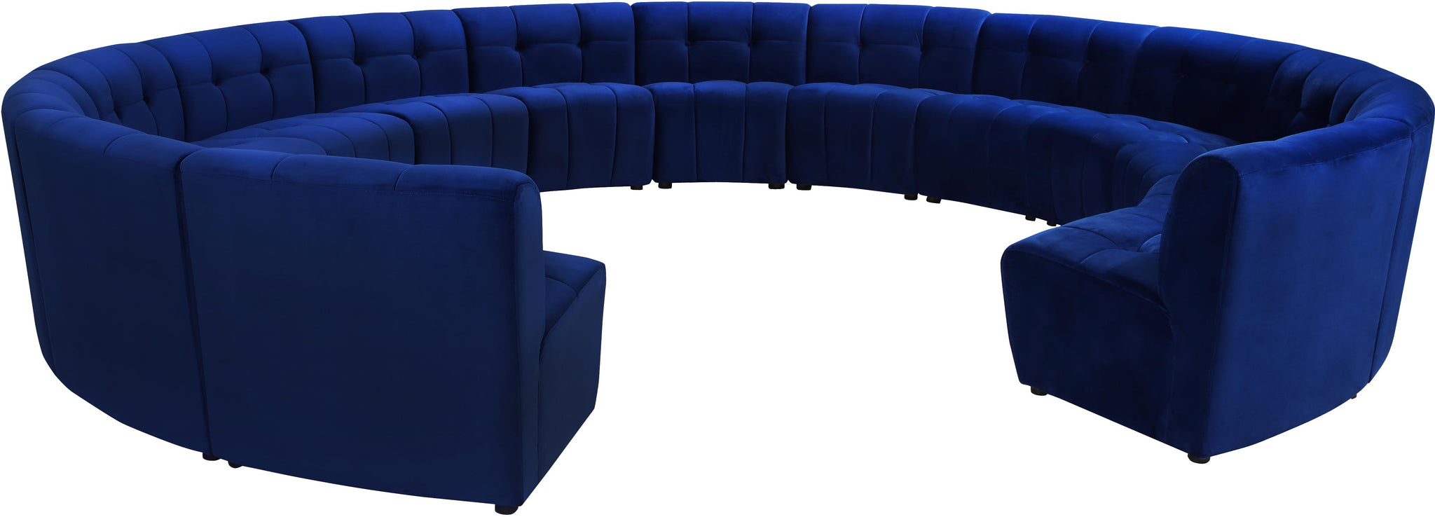 Limitless Navy Velvet 14pc. Modular Sectional - Furnish 4 Less 98 (NY)*