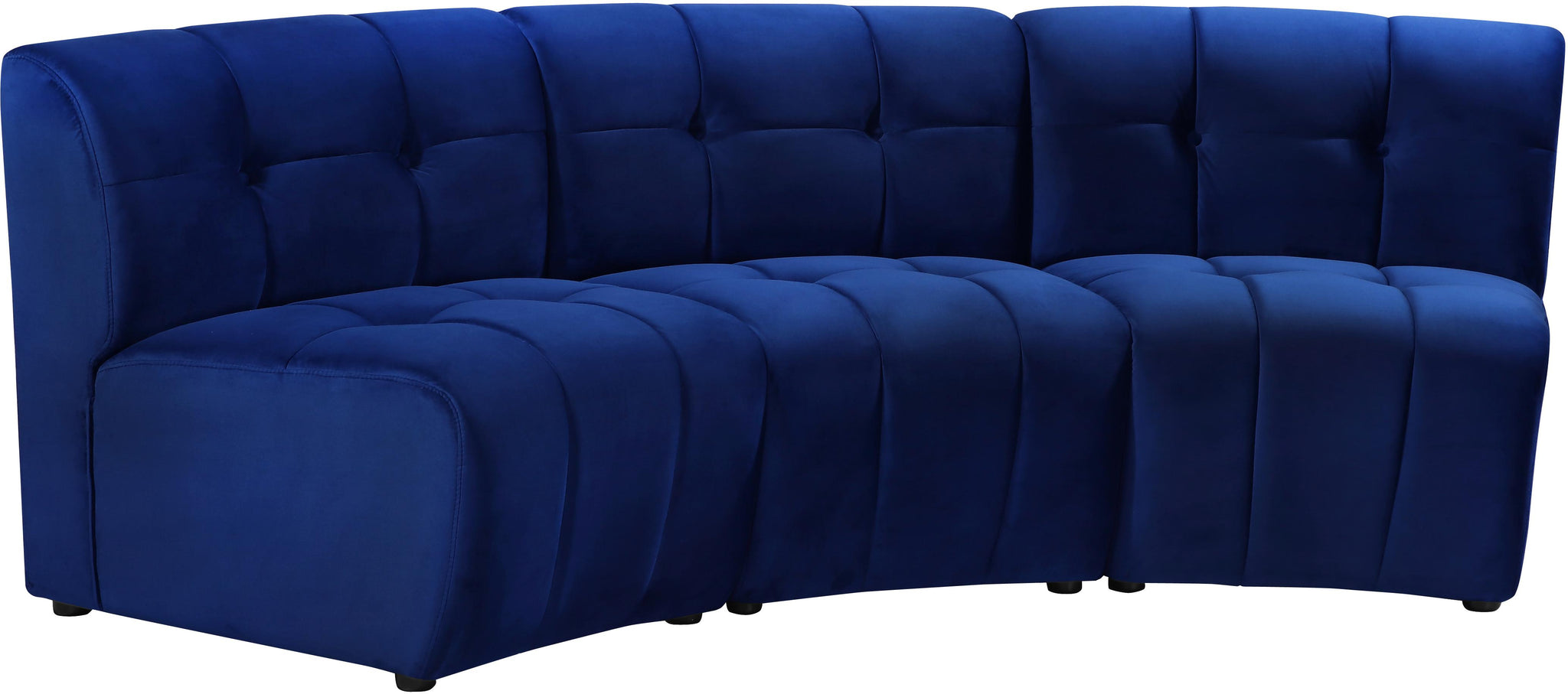 Limitless Navy Velvet 3pc. Modular Sectional - Furnish 4 Less 98 (NY)*