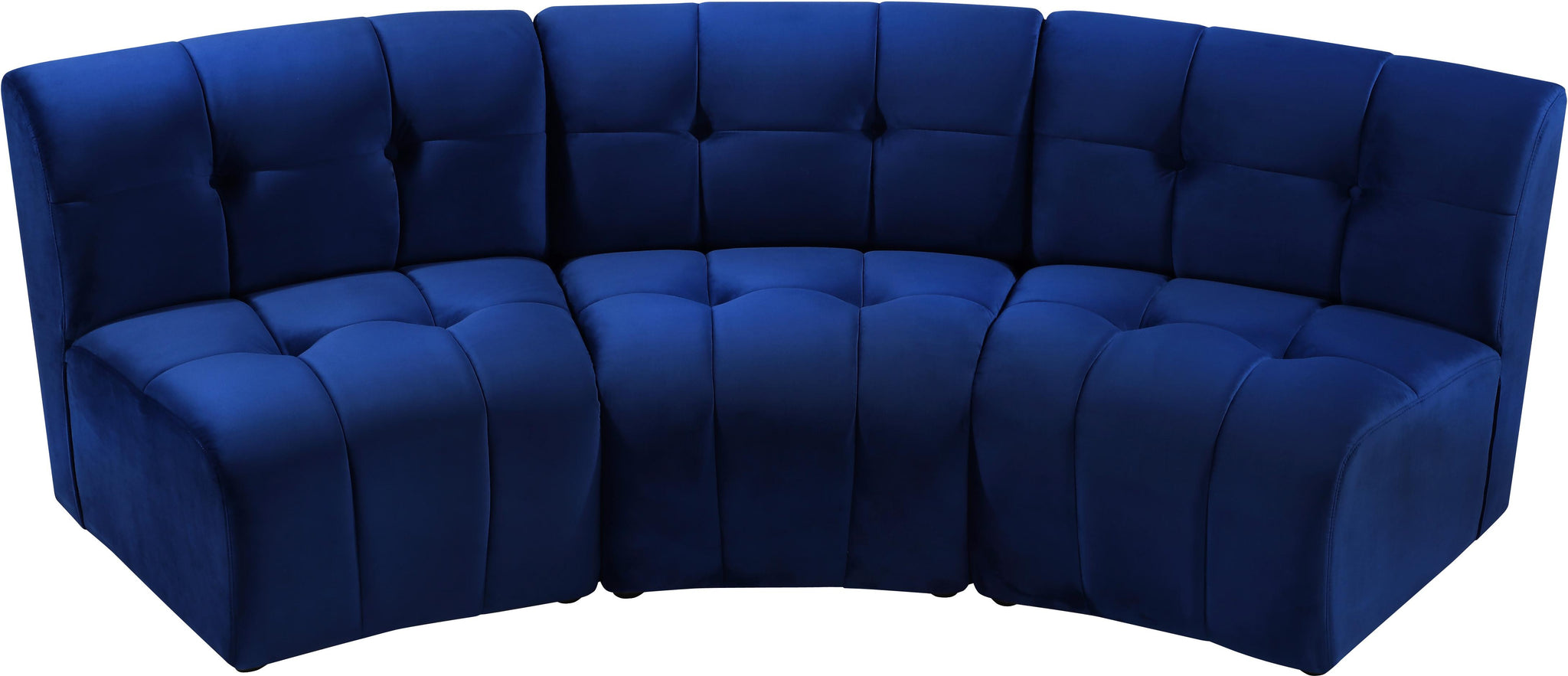 Limitless Navy Velvet 3pc. Modular Sectional - Furnish 4 Less 98 (NY)*