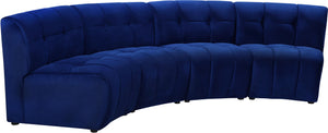 Limitless Navy Velvet 4pc. Modular Sectional - Furnish 4 Less 98 (NY)*