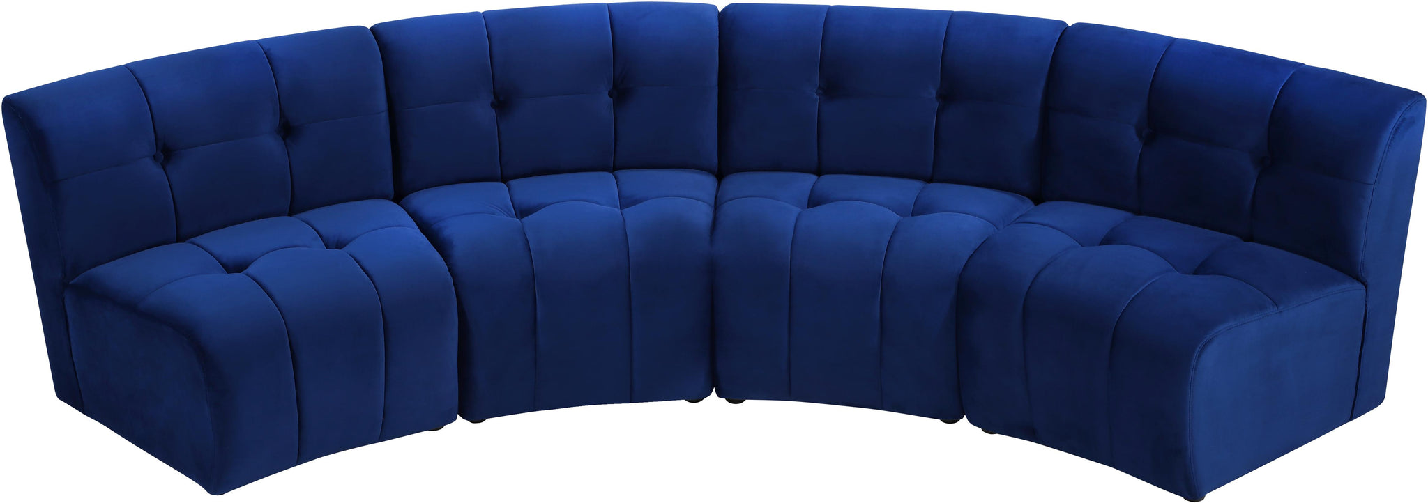 Limitless Navy Velvet 4pc. Modular Sectional - Furnish 4 Less 98 (NY)*