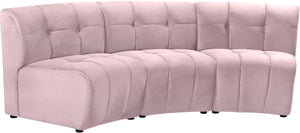 Limitless Pink Velvet 3pc. Modular Sectional - Furnish 4 Less 98 (NY)*